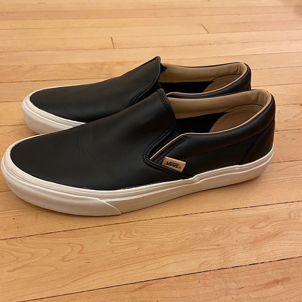 Vans Faux Leather Slip-ons - size 9